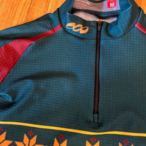 Podium Wear Shirt Adult Medium Green Camp Kirby Long Sleeve Quarter Zip Base - Picture 2 of 7